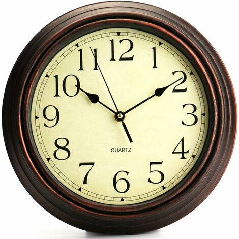 Classic Quartz Decorative Wall Clock With No Ticking Nostalgia 12 Inch