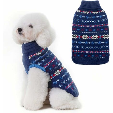 Classic Snowflake Dog Jumper - Soft Thickening Dog Cat Sweater Coat Warm Apparel, Knitwear Pet Winter Clothes Outfits