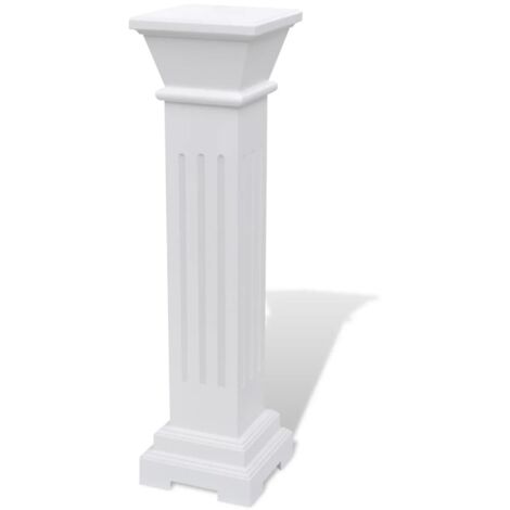 Classic Square Pillar Plant Stand MDF - White