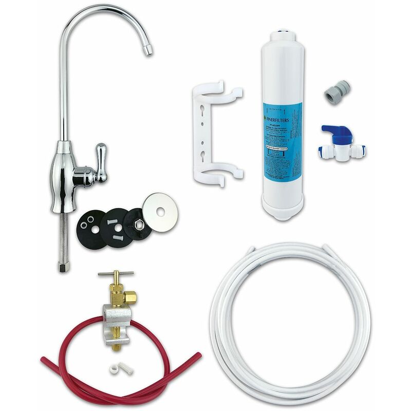 Classic Under Sink Drinking Water Filter System with FF-6010PF Push Fit Filter - Baseball Tap - Finerfilters
