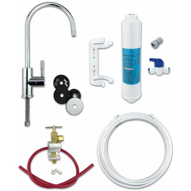 Classic Under Sink Drinking Water Filter System with FF-6010PF Push Fit Filter - Chrome Tap - Finerfilters