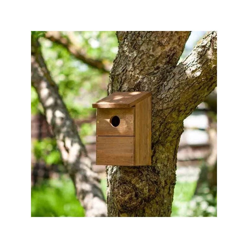 Garden Mile - Classic Wood Bird Box Nest Box Garden Outdoor Bird Hotel Wall/Tree Mounted Bird Nesting Box