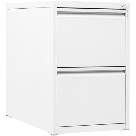 Classificatore 2 Cassetti 46x62x70,5 cm in Metallo Bianco