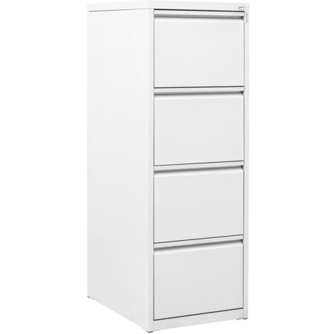 Classificatore 4 Cassetti 46x62x132 cm in Metallo Bianco