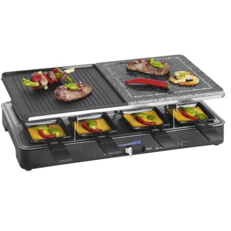 Clatronic 2 in 1 Raclette-Grill RG 3518 Grillfläche  ca. 46 x 23 cm Raclettes