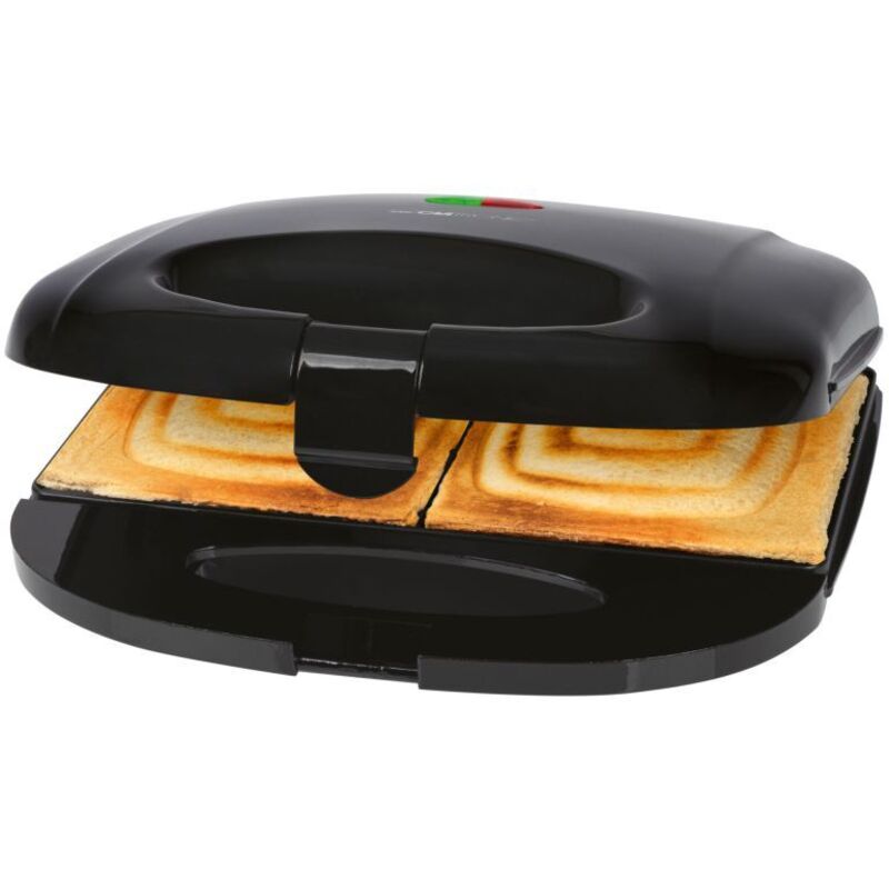 Clatronic - appareil à sandwich/croque-monsieur ST3814 noir - plaques carrées antiadhésives, poignée calorifugée, régulateur de t