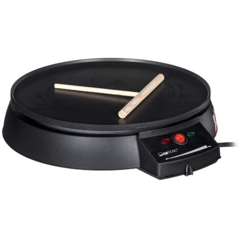 Clatronic CM 3372 Crépes Maker mit manueller Temperatureinstellung Schwarz