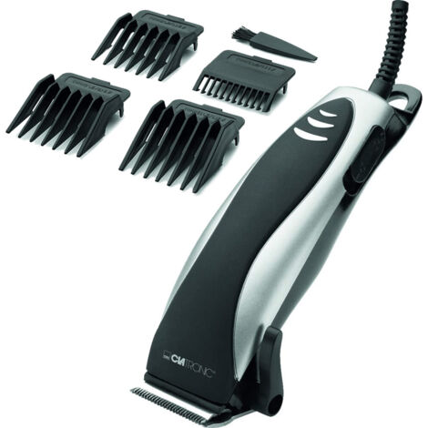 Clatronic HSM 3430 Coupeuse de cheveux avec 4 peignes différents 10W Noir/Argent