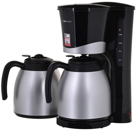 Clatronic KA 3328 Kaffeemaschine Schwarz, Silber  Fassungsvermögen Tassen=10 Isolierkanne
