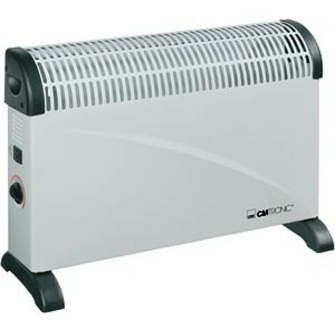 Clatronic KH 3077 Konvektor Heizung, mobile Wärme, 3 Heizstufen (750/1250/2000 Watt), stufenlos regelbarer Thermostat, komfortable Tragemulden, geräuscharm