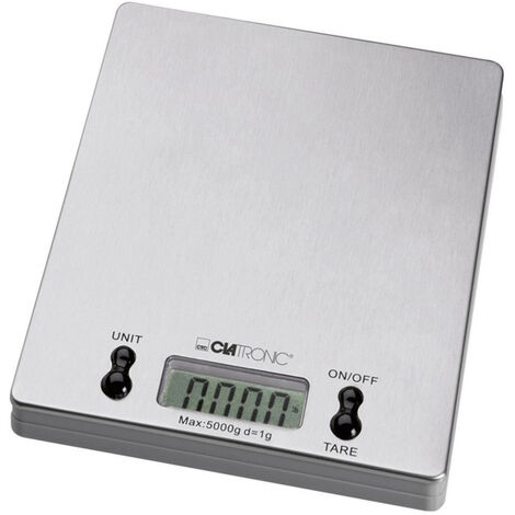 Clatronic KW 3367 Küchenwaage digital  Wägebereich (max.)=5 kg Edelstahl 180 x 150 x 20