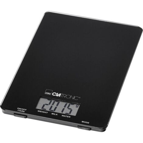 Clatronic KW 3626 Bilancia da cucina elettronica Nero Superficie piana Rettangolo