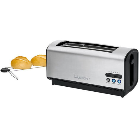 Clatronic TA 3687 7 4 tranche(s) 1200 W Noir, acier inoxydable