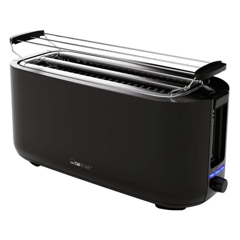 Clatronic TA 3802 Langschlitztoaster (schwarz-matt, 1400 Watt, Schlitze: 2)