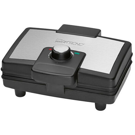 Clatronic WA 3606 Gaufrier Belge machine à gaufres revêtement Anti-Adhésif 800W Argent