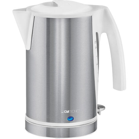 Clatronic WKS 3288 Bouilloire Éectrique 1,7 L, Acier Inoxydable sans BPA, sans Fil 2200W Blanc