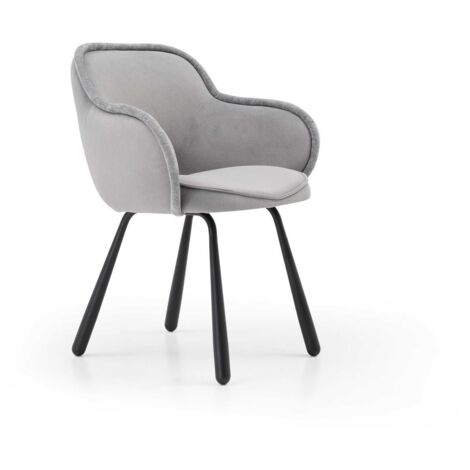 Claudia Art Deco Dining Chairs (Pack of 2) - L52 x W44 x H84.5 cm - Grey