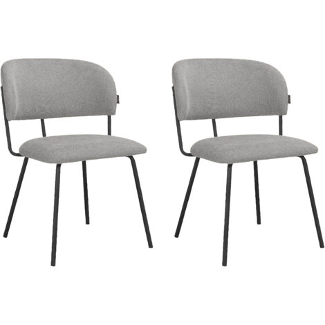 Claudia-Chaise de salle à manger Lot de 2 gris