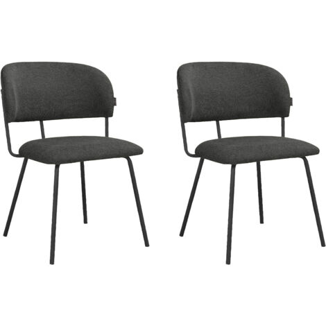 Claudia-Chaise de salle à manger Pack 2 Anthracite