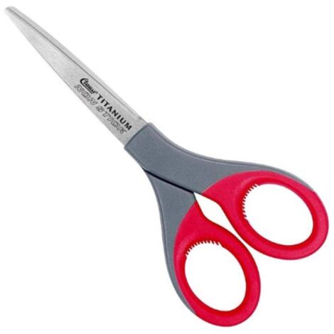 Clauss 18542 Forbici diritte antiaderenti in lega di titanio, 17,8 cm, rosso/grigio