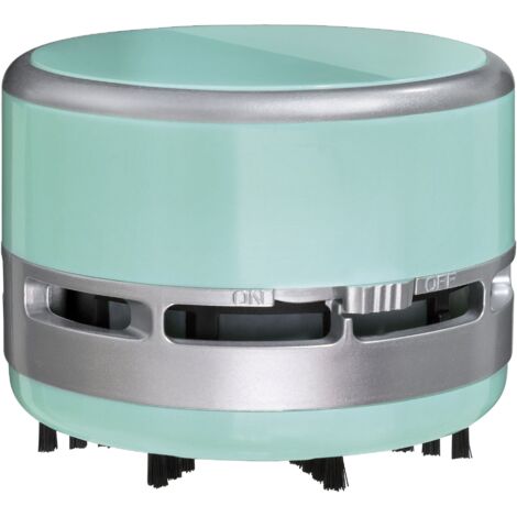 Clauss 2Clean Aspirapolvere da Tavolo Verde Menta, Mini aspirapolvere come gadget da ufficio, Ideale per l'ufficio, la casa o l'auto, 2 batterie AA (non incluse)  Facile da pulire, CL-50002 00
