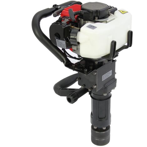 Clavador de Postes de Gasolina 900W 32,7CC Motor 2 Tiempos 6500RPM Post Driver Grapadora Ahoyadora para Vallas Estacas Varillas de Madera con Martillo Neumático Cincel + Juego Herramientas GRATIS
