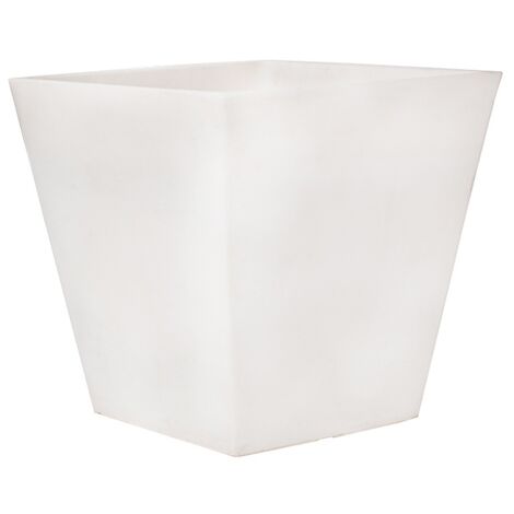 CLAVEL 30 Fioriera quadrata da interno ed esterno per piante e fiori Molto resistente al passare del tempo. Realizzata in polietilene in Spagna - Bianco