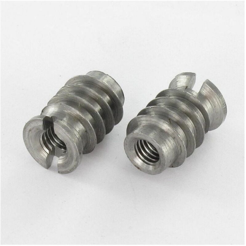 Vis Express - Insert fileté bois fendu Acier brut M6 12X10-500 pièces