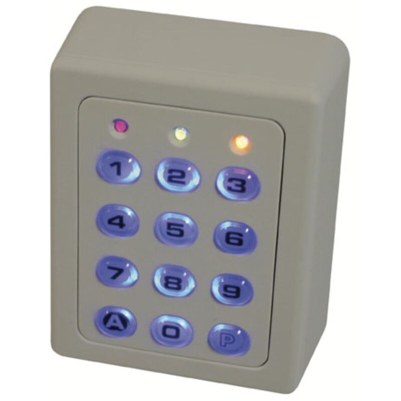 clavier à code - 4 relais - 28 codes - touches plastiques - boitier abs - acie su4-basic