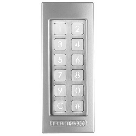 Clavier à code, anti vandalisme, resistant à l'eau, éclairage led intégré, couleur argent. - LOCINOX -