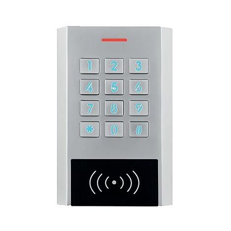 Clavier électronique à code/badge rétro éclairé 12 Volts – 2 relais pour applications intérieures/extérieures – Alimentation 12V – Effeff