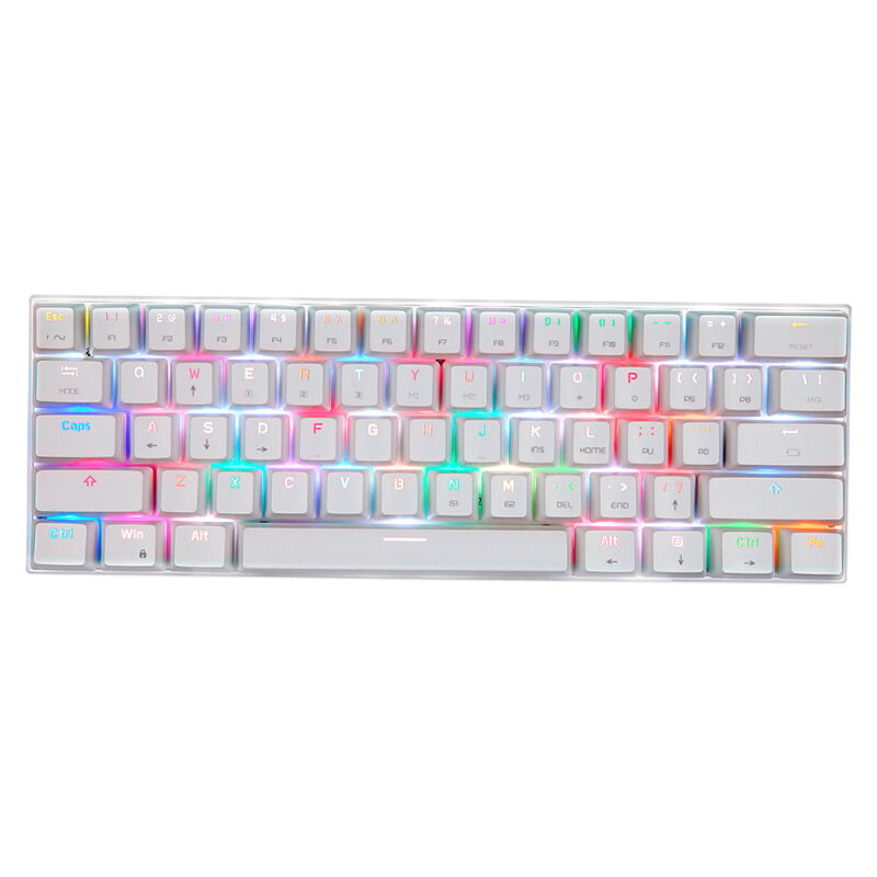 Clavier mécanique Motospeed CK62 61 touches rgb usb filaire bt double mode clavier de jeu blanc avec commutateurs outemu rouges