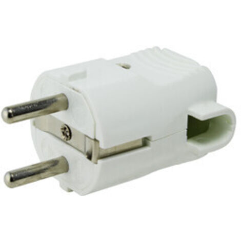 Clavija acodada con toma tierra de 16 A Blanca en Blíster Electro Dh 36.025/B/BT 8430552120697
