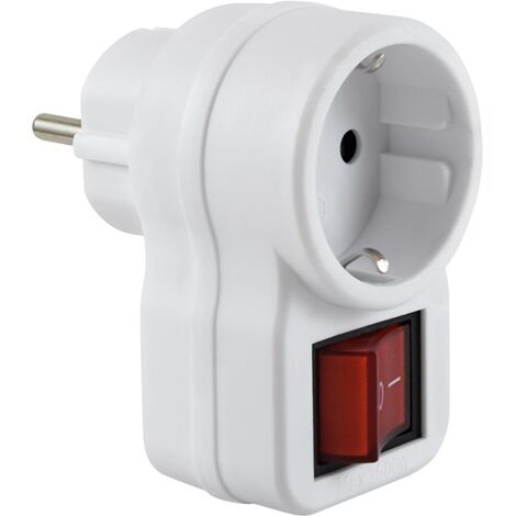 CLAVIJA ADAPTADOR BIPOLAR C/INTERRUP 16A BL - 4,8 MM