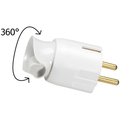 Clavija aérea bipolar rotativa con TTL blanca 16A 250V (Legrand 050172)