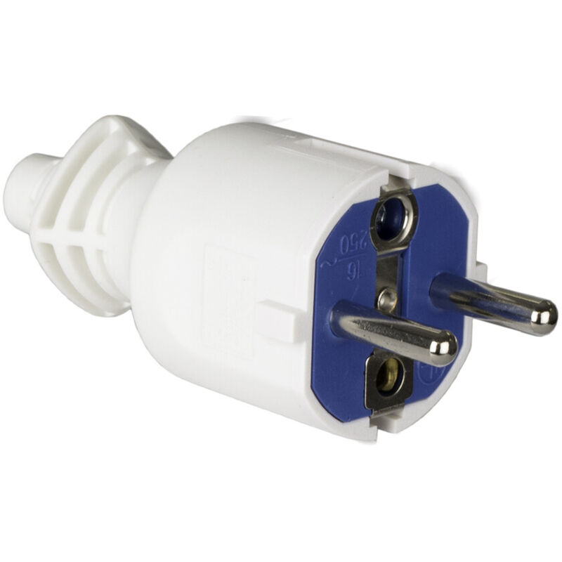 

Clavija bipolar con TTL de goma blanca 16A 250V caucho termoplástico (Solera 706CB)