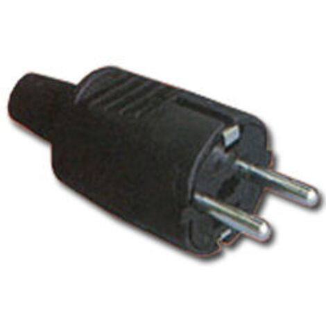 Clavija Bipolar de Electricidad TT PVC Negra Blister 12000-50310
