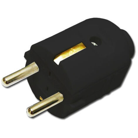 Clavija Bipolar Eléctrica TT Negra Blister 11010