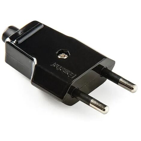 Clavija bipolar negra 10A 250V con entrada recta Famatel 1001-N