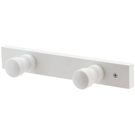 Clavija de madera para fijar con 2 ganchos - blanco - Tendance
