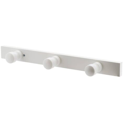 Clavija de madera para fijar con 3 ganchos - blanco - Tendance