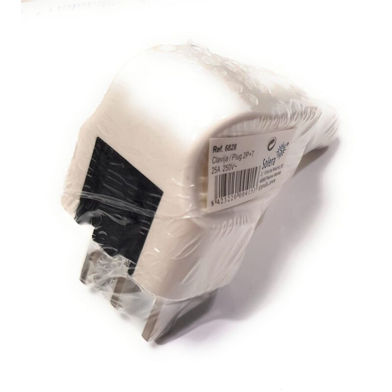 

Clavija bipolar para cocina con contacto de tierra 25A 250V ( 6828) - Solera