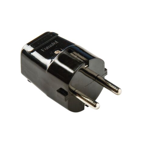 Clavija enchufe DUOLEC T/T lateral. 10 unidades. Color negro - talla