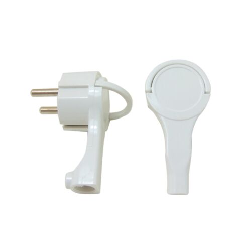 Clavija enchufe extraplana DUOLEC. Color blanco -