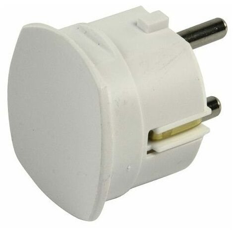 Clavija enchufe schuko acodado macho 16 A  Blanco