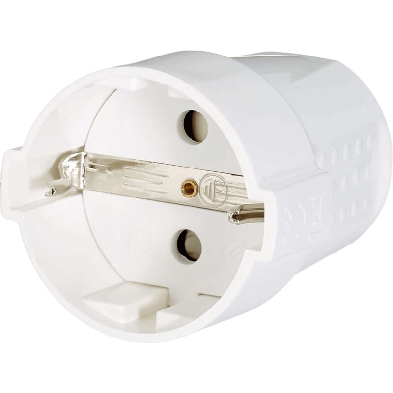 

Clavija enchufe schuko recto hembra 16 A Blanco