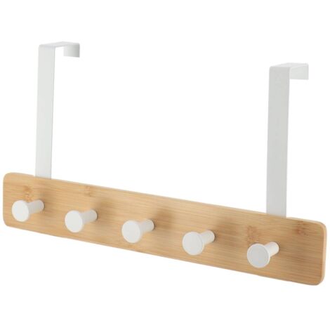 Clavija metálica de bambú de 5 ganchos - bambú blanco - Tendance
