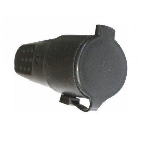 Clavija Red Eléctrica Schuko Hembra IP44 GOMA 16A NEGRA De Silver