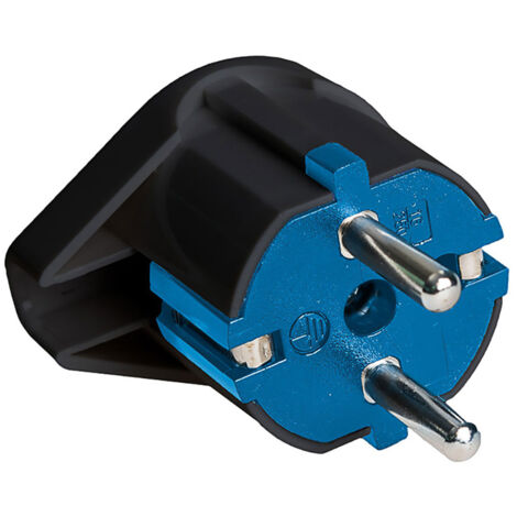 Clavija Schuko Salida Lateral 16A 250V 4,8mm Negra Solera