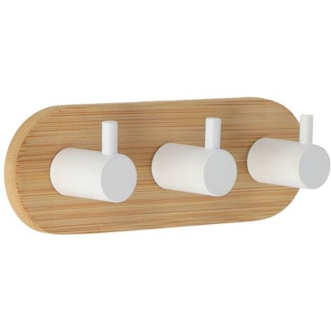 Clavija triple de metal pintado de bambú de 3 m - blanco - Tendance